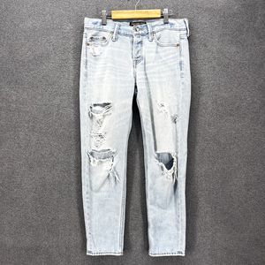 Abercrombie & Fitch Jeans Womens 25 Blue denim Mid‎ Rise Distressed (29X26)